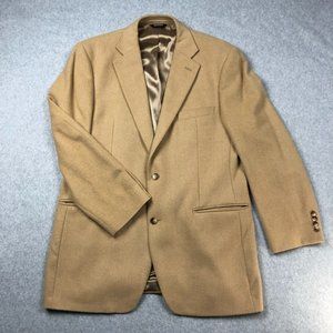 Men's Botany 500 | 100% Camel's Hair Blazer Jacket Fully Lined Size 42 Long Tan
